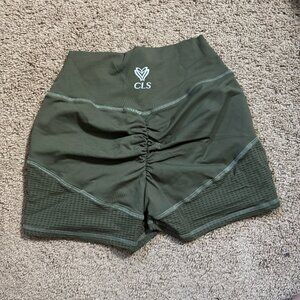 CLS - Green Scrunch Butt Shorts